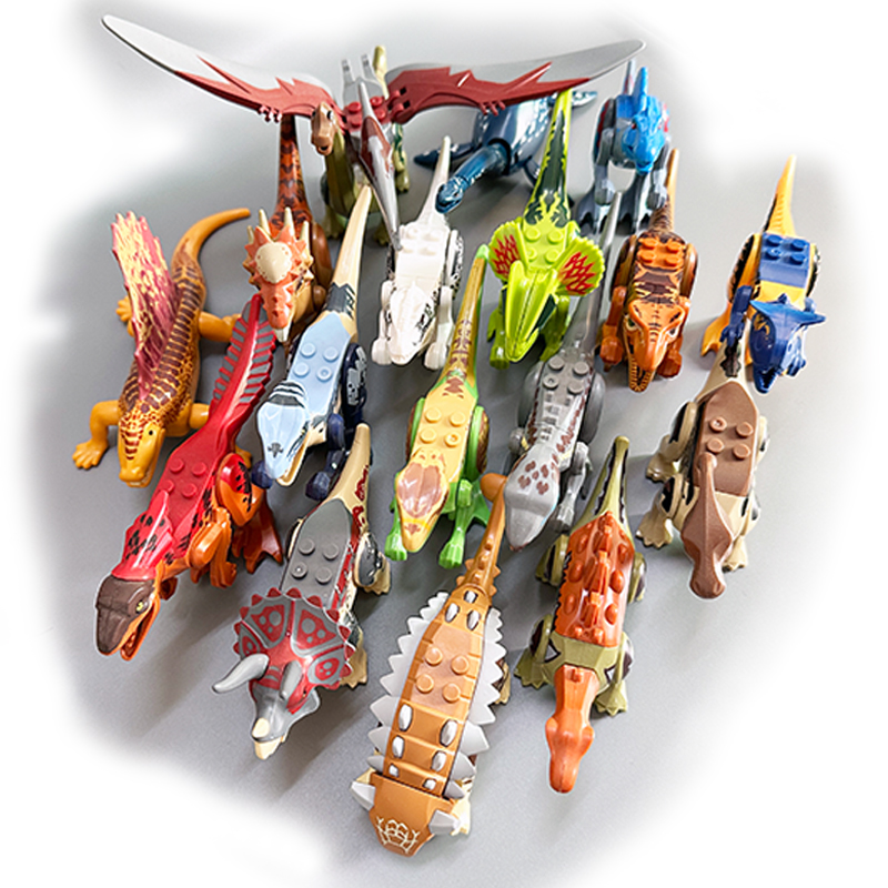 Model Kit Jurassic Park - Jurassic Dino Bausteine-Set Mini-Dinosaurier-Figuren Weltmodell Bausteine