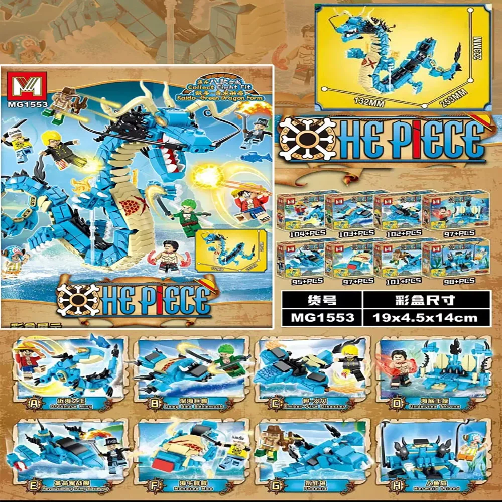 Model Kit Simulator - 8-in-1 One Piece Bausteine Blauer Drache